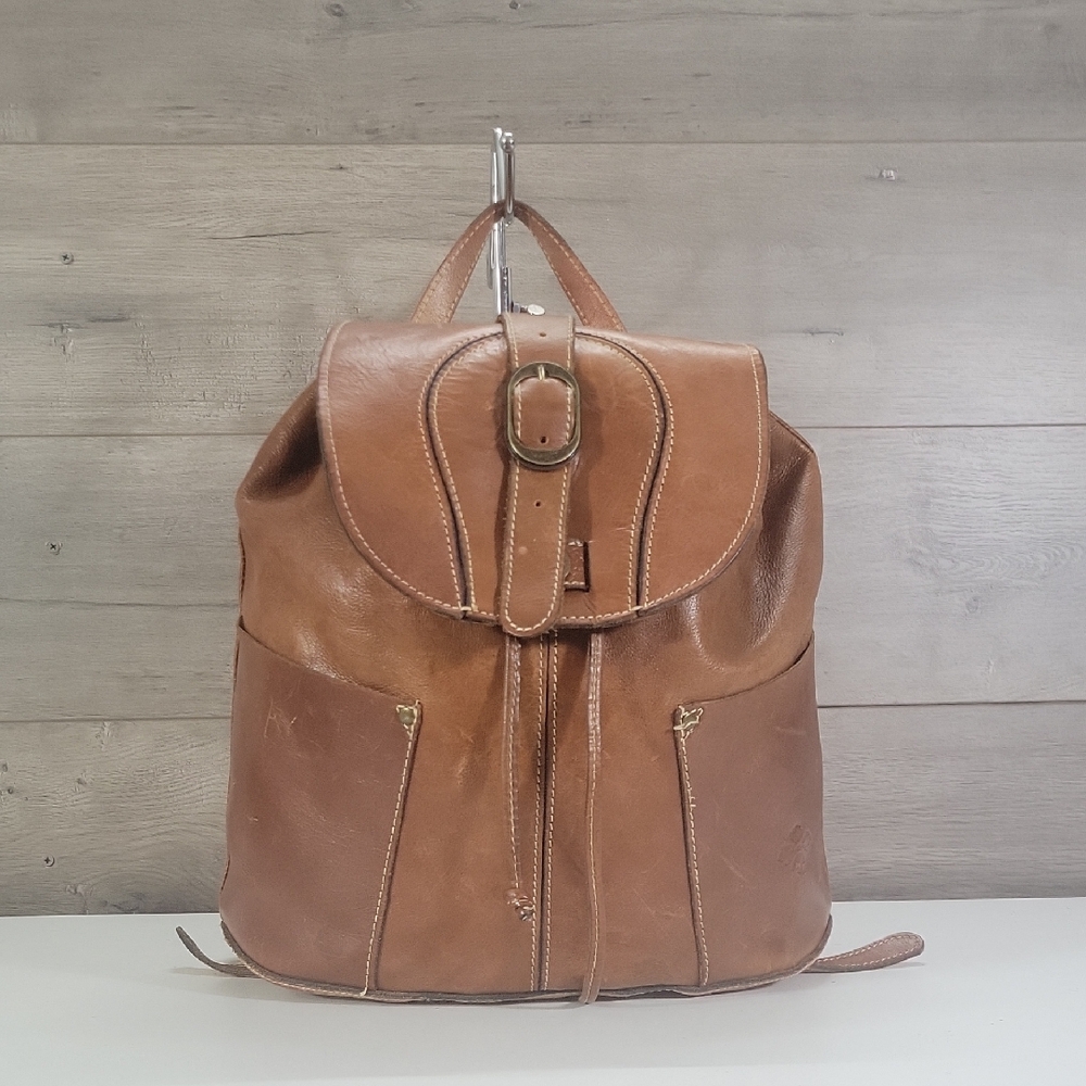 Patricia Nash Classic Brown Distressed Leather Backpack